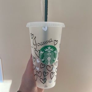 Heart confetti Starbucks 24oz cup custom made